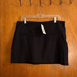 a new day Black linen blend Mini Skirt with Front Pocket Detail NWT
